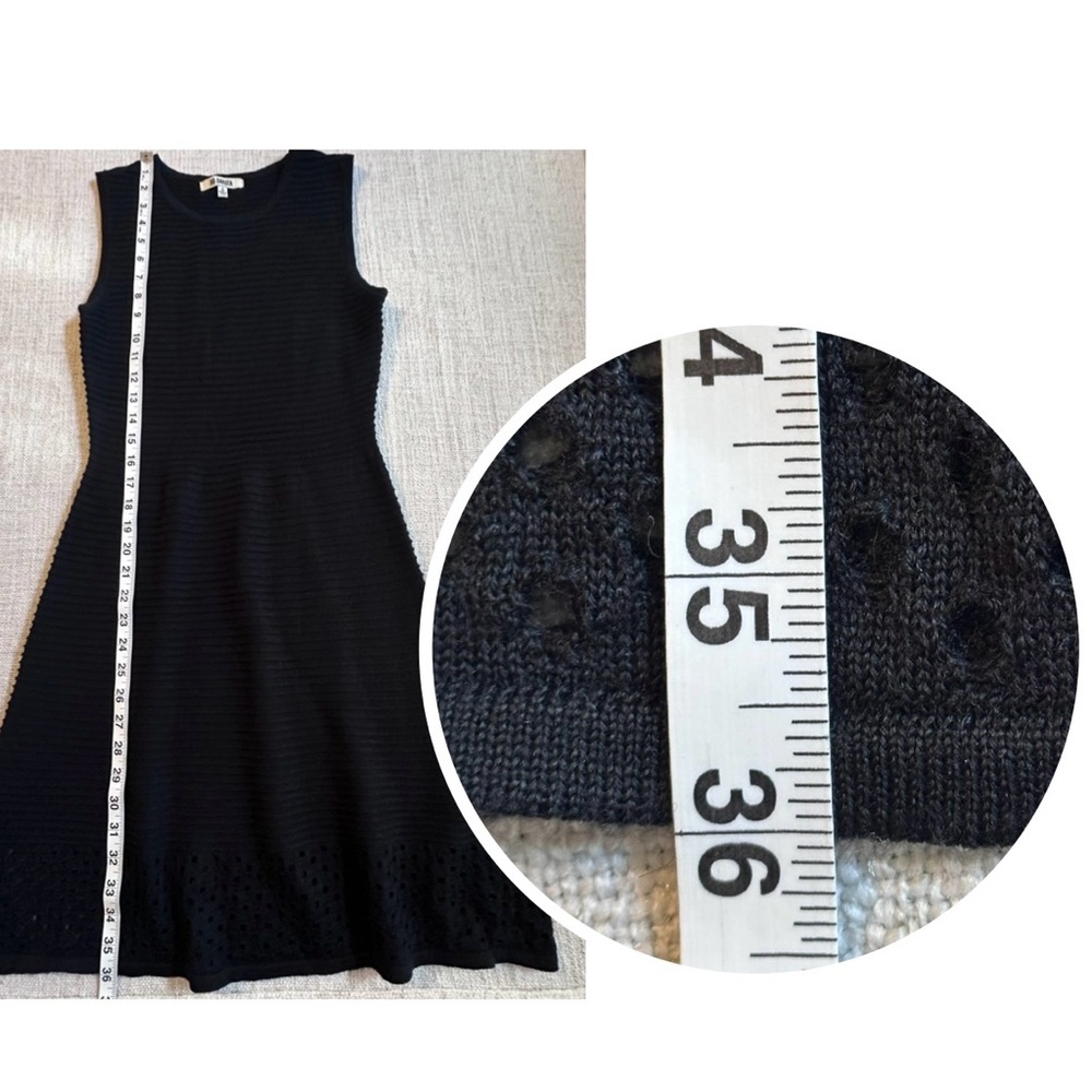 STEVE MADDEN BB DAKOTA Black Wool Blend Sleeveless Dress Stretch Ribbed Womens S - Picture 9 of 10